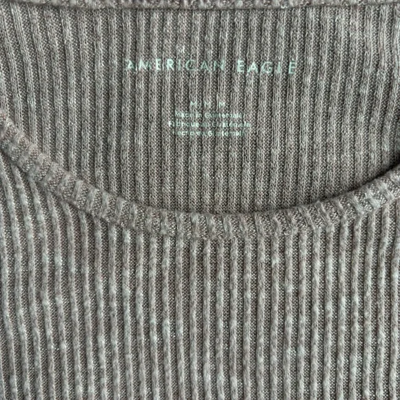 AMERICAN EAGLE LETTUCE TRIM RIBBED DUSTY PINK TOP SIZE M - Picture 7 of 7